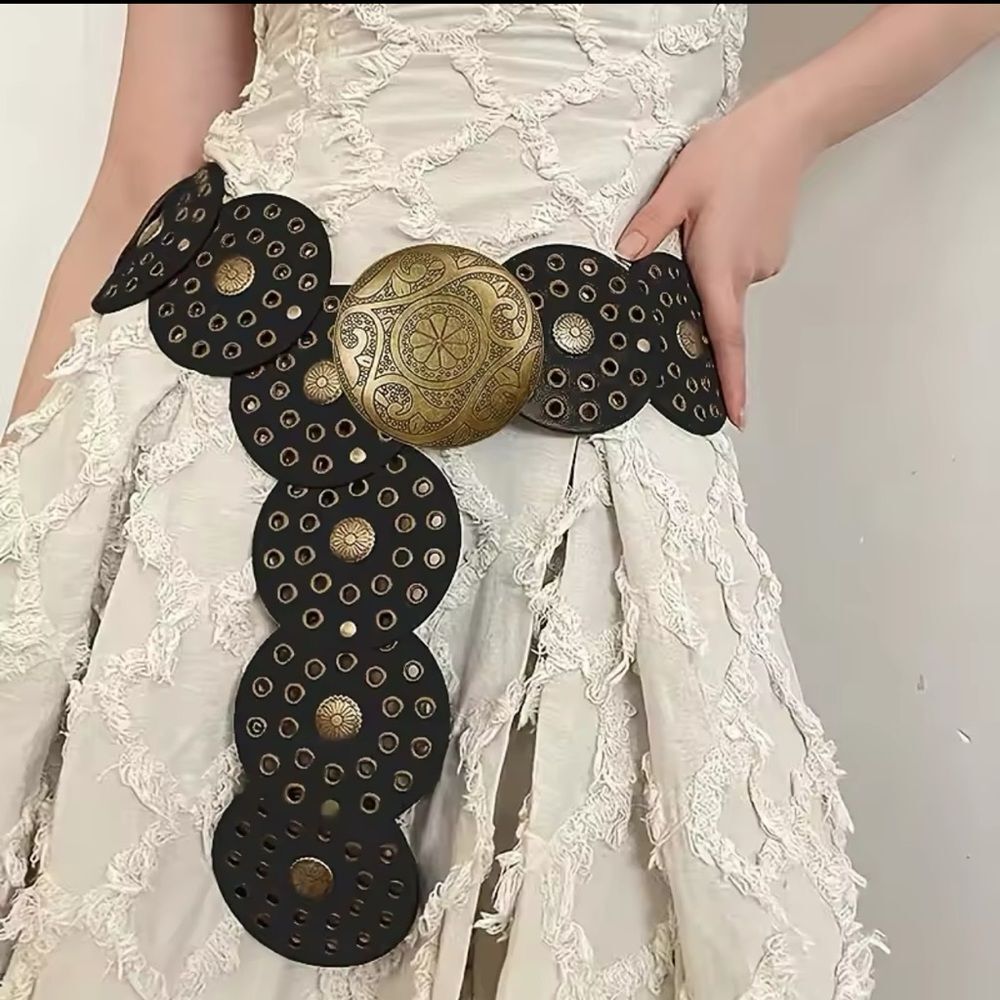 Black and Gold Women's Statement Belt
